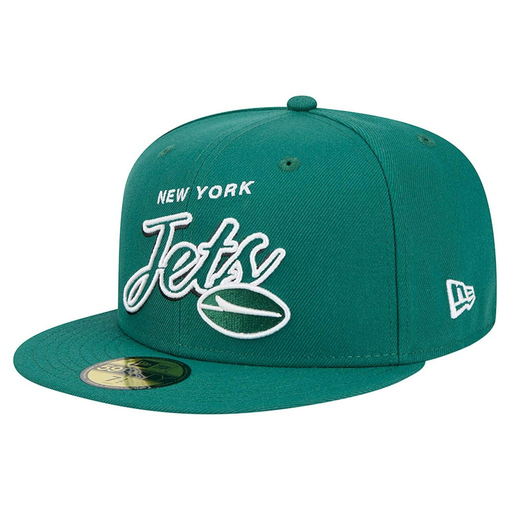 New York Jets New Era Script Sided 59FIFTY Fitted Hat