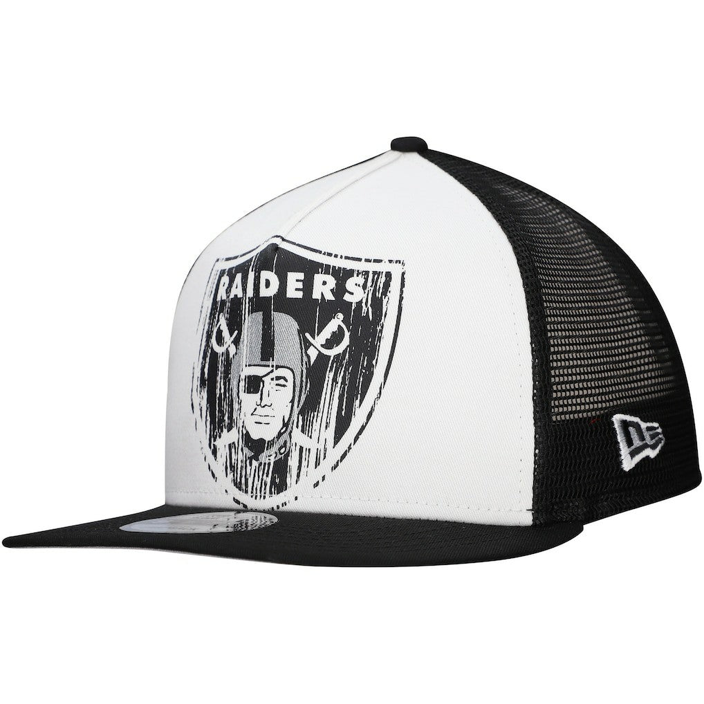 Las Vegas Raiders New Era Distressed 9FIFTY A-Frame Snapback Hat