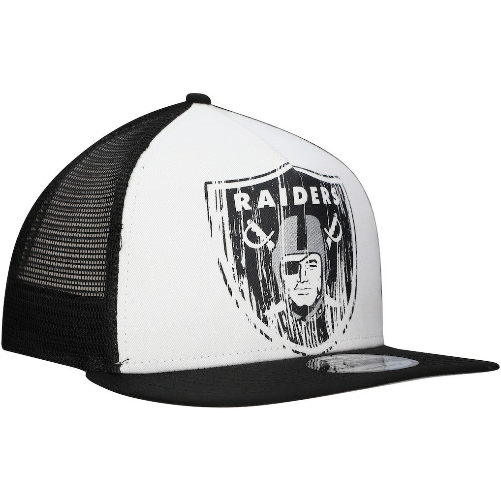 Las Vegas Raiders New Era Distressed 9FIFTY A-Frame Snapback Hat