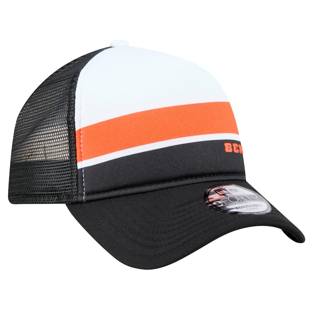 Cincinnati Bengals New Era Sport Night Color Block 9FORTY A-Frame Trucker Adjustable Hat