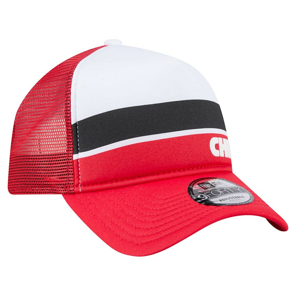Kansas City Chiefs New Era Sport Night Color Block 9FORTY A-Frame Trucker Adjustable Hat