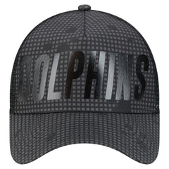 Miami Dolphins New Era Midnight Ink Tonal Text A-Frame Trucker 9FORTY Adjustable Hat