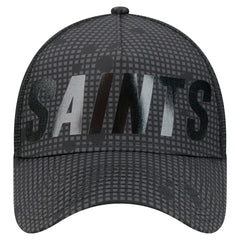 New Orleans Saints New Era Midnight Ink Tonal Text A-Frame Trucker 9FORTY Adjustable Hat