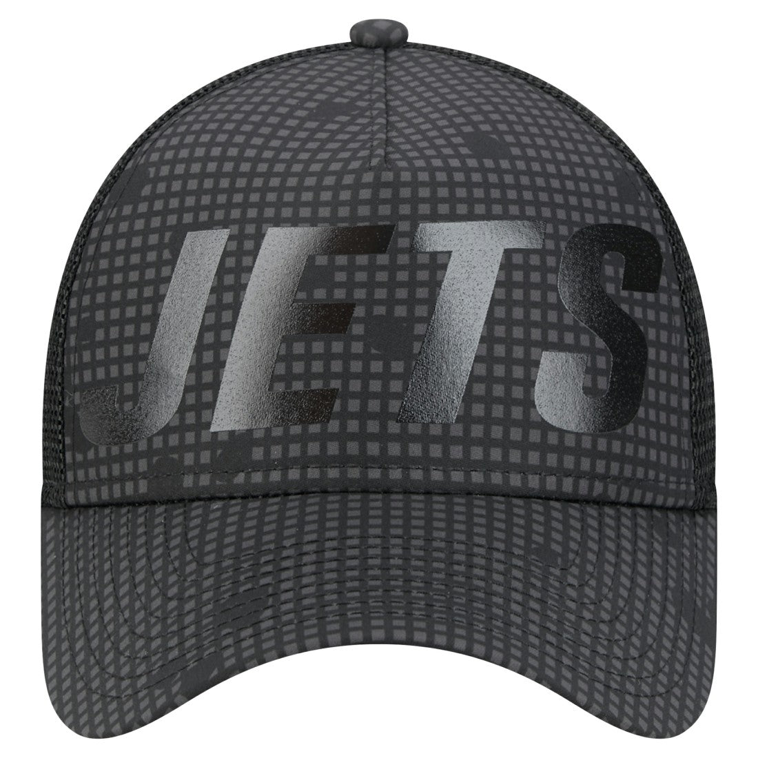 New York Jets New Era Throwback Midnight Ink Tonal Text A-Frame Trucker 9FORTY Adjustable Hat