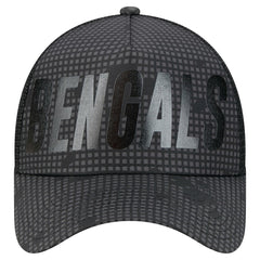 Cincinnati Bengals New Era Midnight Ink Tonal Text A-Frame Trucker 9FORTY Adjustable Hat