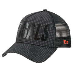 Cincinnati Bengals New Era Midnight Ink Tonal Text A-Frame Trucker 9FORTY Adjustable Hat