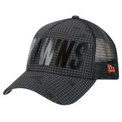 Cleveland Browns New Era Throwback Midnight Ink Tonal Text A-Frame Trucker 9FORTY Adjustable Hat