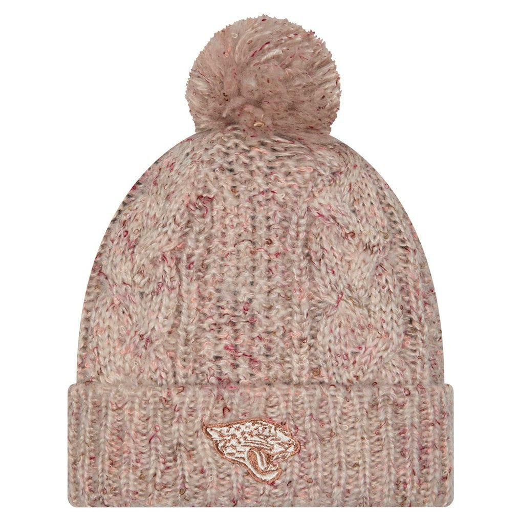 Jacksonville Jaguars New Era Women's Trendy Tone Cuffed Knit Hat with Pom