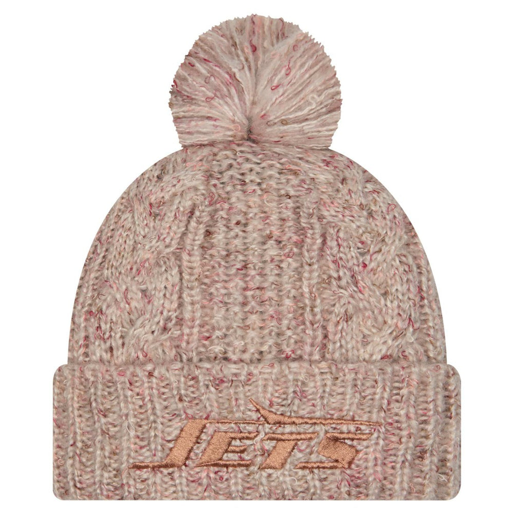 New York Jets New Era Women's Trendy Tone Cuffed Knit Hat with Pom