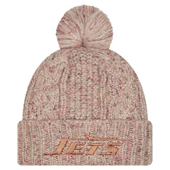 New York Jets New Era Women's Trendy Tone Cuffed Knit Hat with Pom