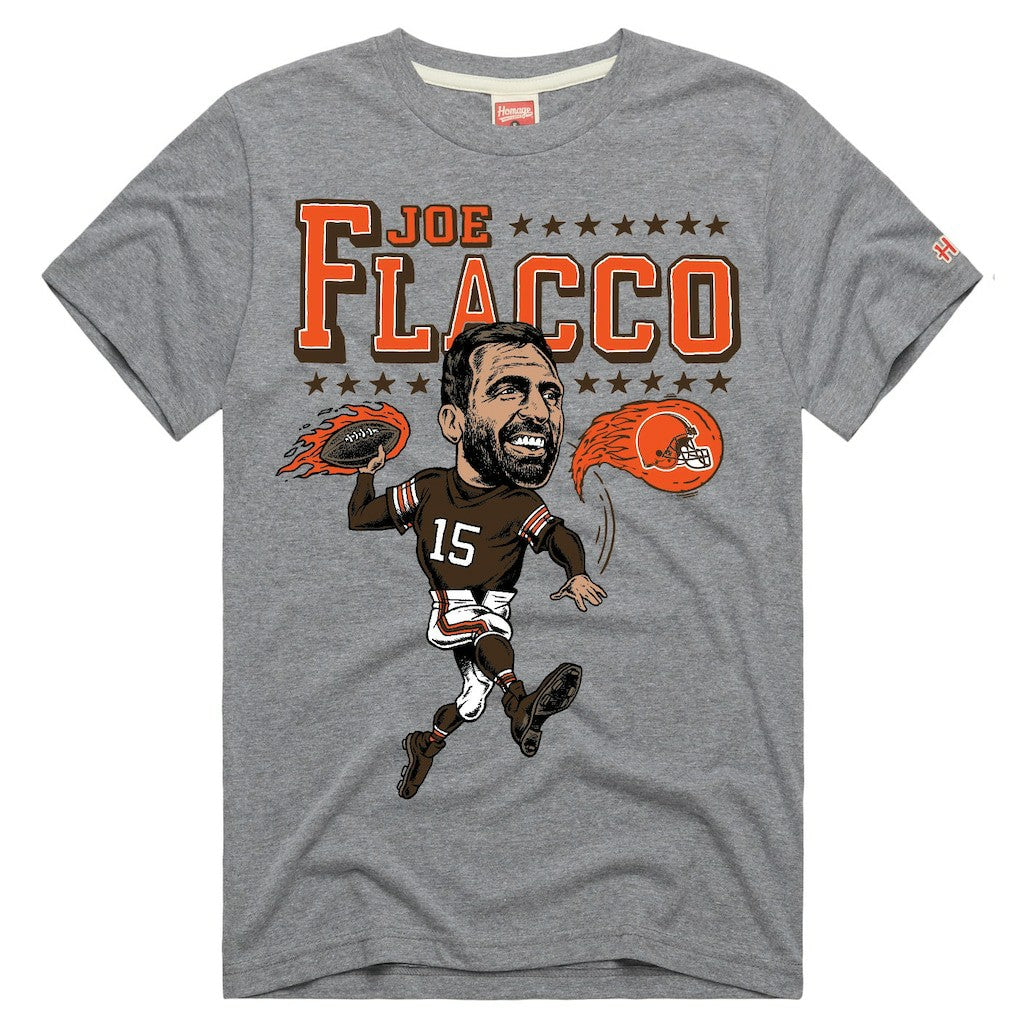 Cleveland Browns  Joe Flacco  Homage Unisex Caricature Player Tri-Blend T-Shirt