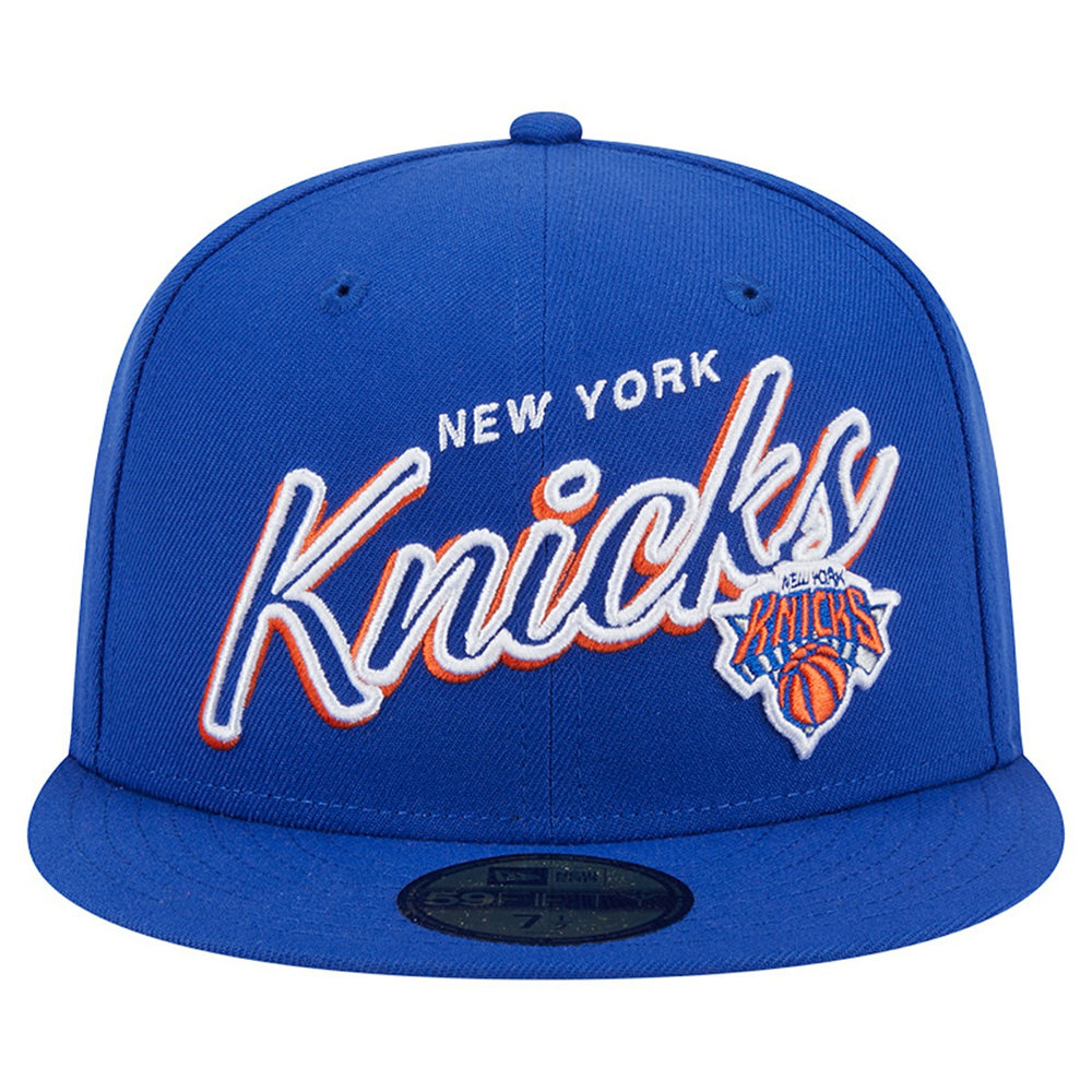 New York Knicks Sport Night Script Sided 59FIFTY Fitted Hat New