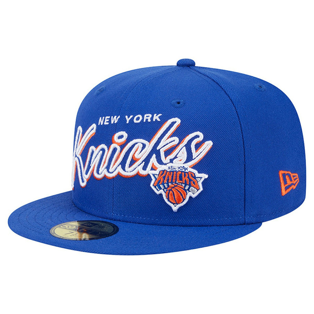 New York Knicks Sport Night Script Sided 59FIFTY Fitted Hat New