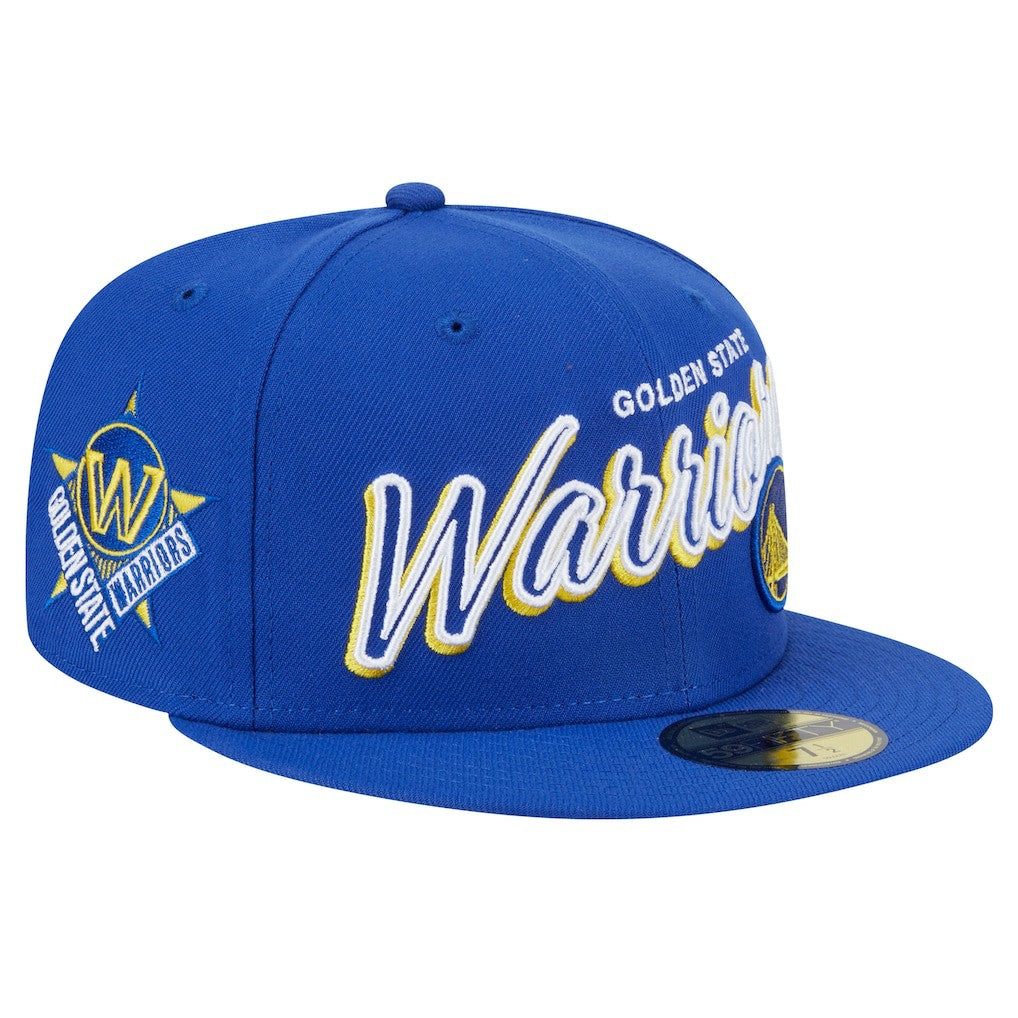Golden State Warriors Sport Night Script Sided 59FIFTY Fitted Hat sale On Sale