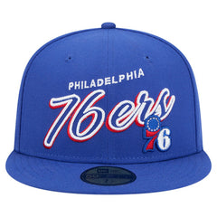 Philadelphia 76ers Sport Night Script Sided 59FIFTY Fitted Hat On Sale