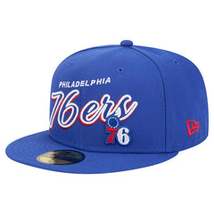 Philadelphia 76ers Sport Night Script Sided 59FIFTY Fitted Hat On Sale