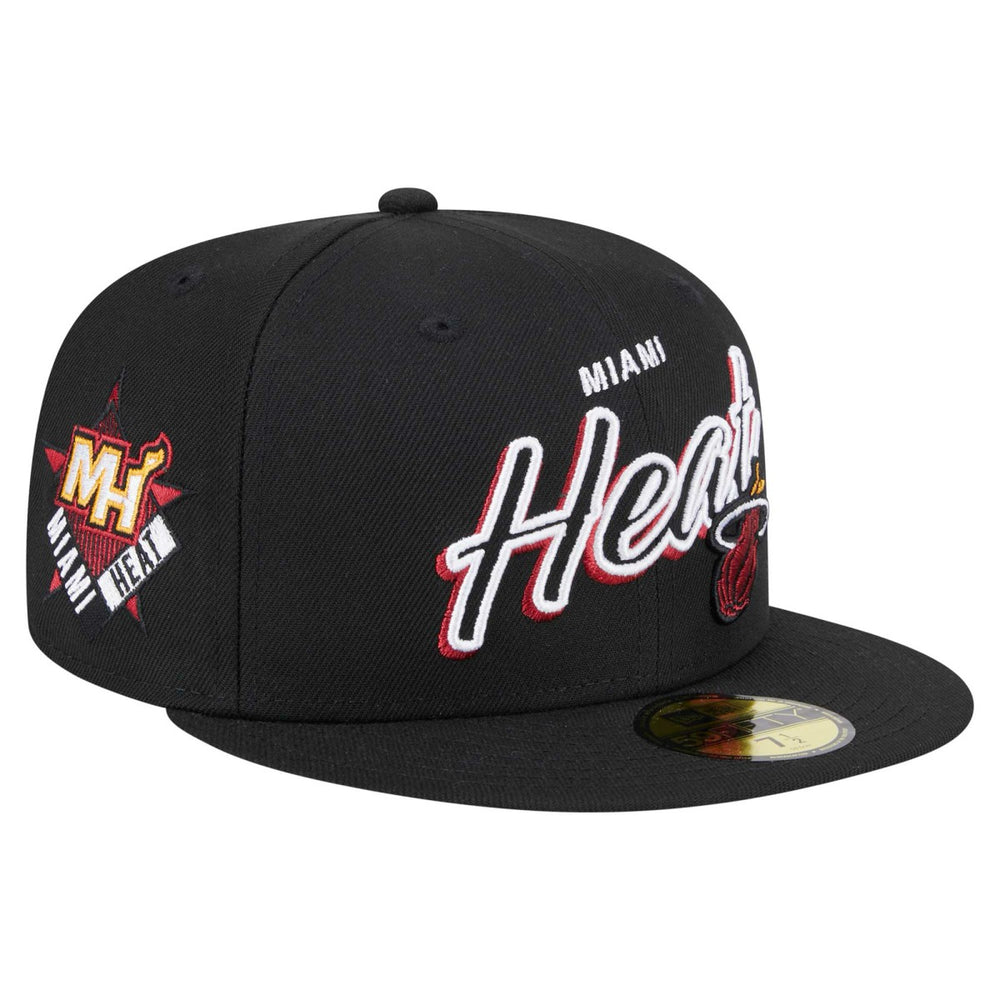 Miami Heat Sport Night Script Sided 59FIFTY Fitted Hat Discount