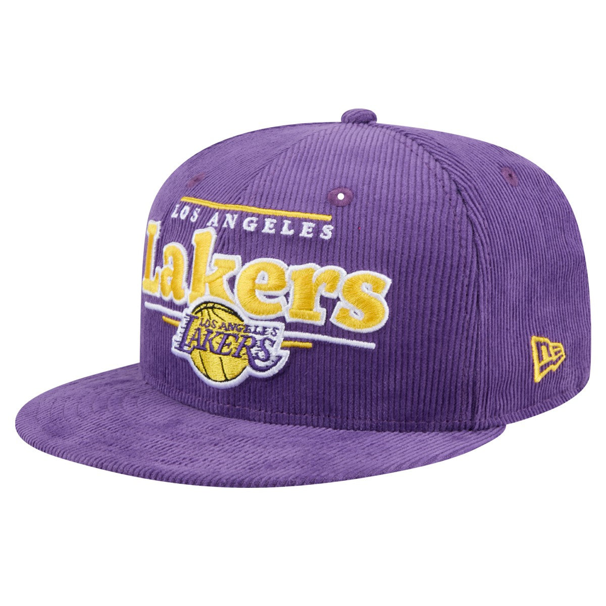 Los Angeles Lakers Throwback Display Corduroy 9FIFTY Snapback Hat New