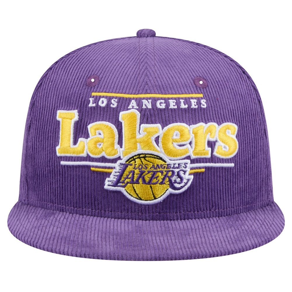 Los Angeles Lakers Throwback Display Corduroy 9FIFTY Snapback Hat New