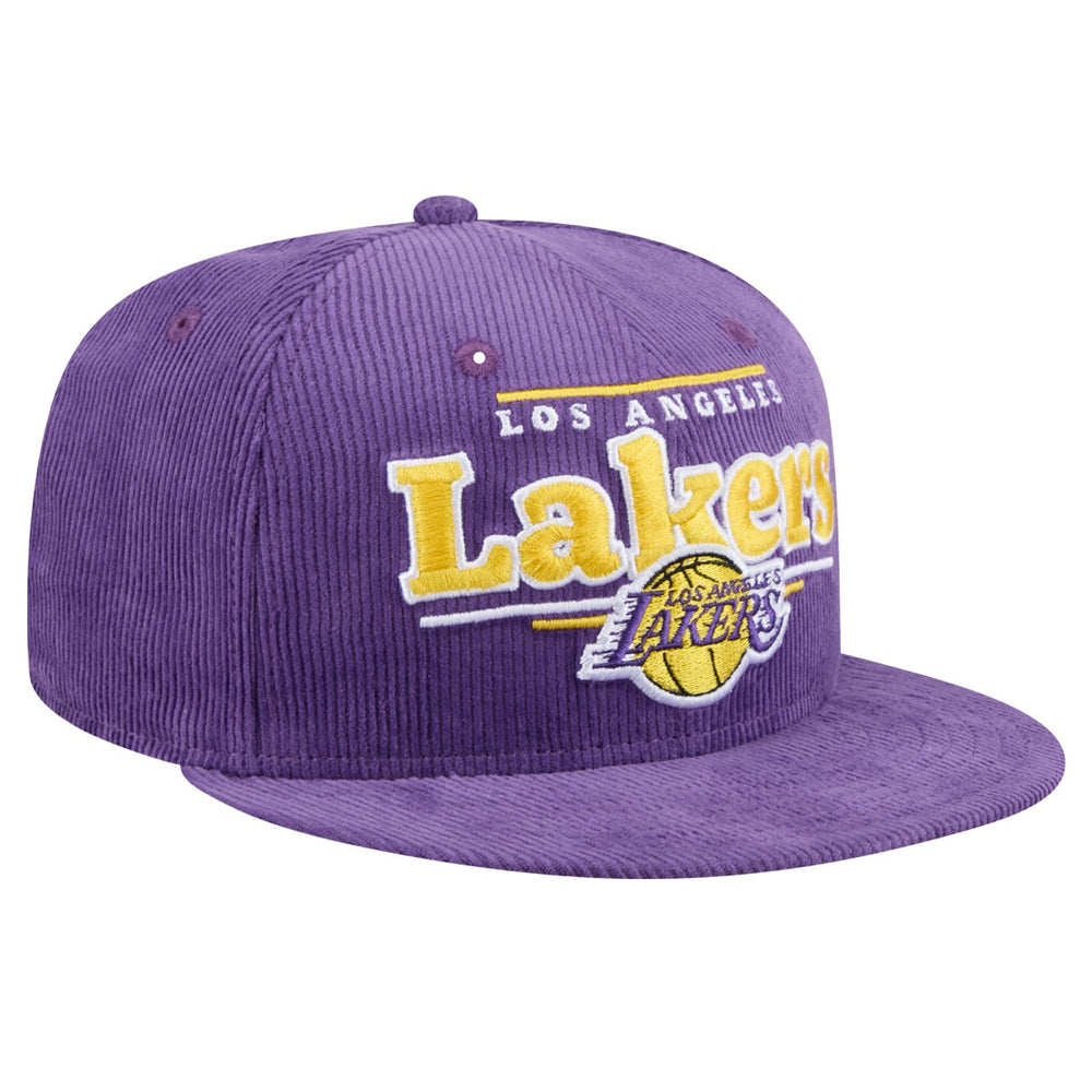 Los Angeles Lakers Throwback Display Corduroy 9FIFTY Snapback Hat New