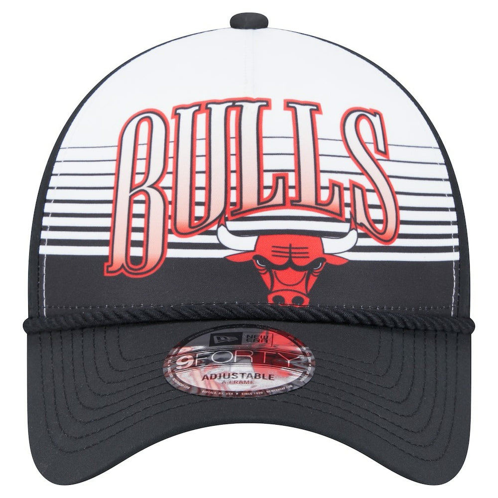 Chicago Bulls Black Throwback Gradient A-Frame 9FORTY Adjustable Hat On Sale