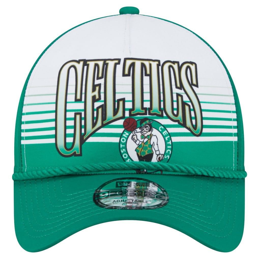 Boston Celtics Kelly Green Throwback Gradient A-Frame 9FORTY Adjustable Hat New