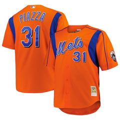 Mike Piazza New York Mets Mitchell & Ness Big & Tall Cooperstown Mesh Batting Practice Jersey | MLB Discount