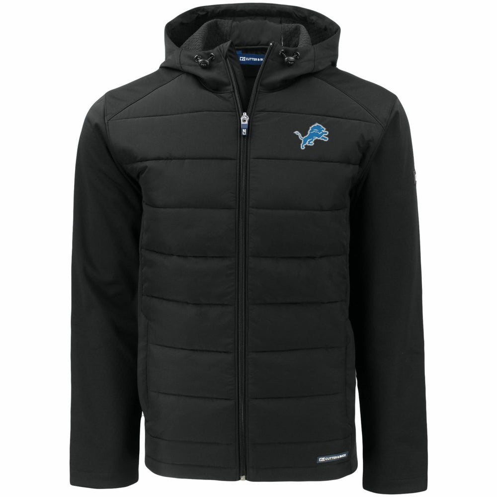 Detroit Lions  Cutter & Buck Big & Tall Evoke Hybrid Eco Softshell Recycled Full-Zip Hooded Jacket
