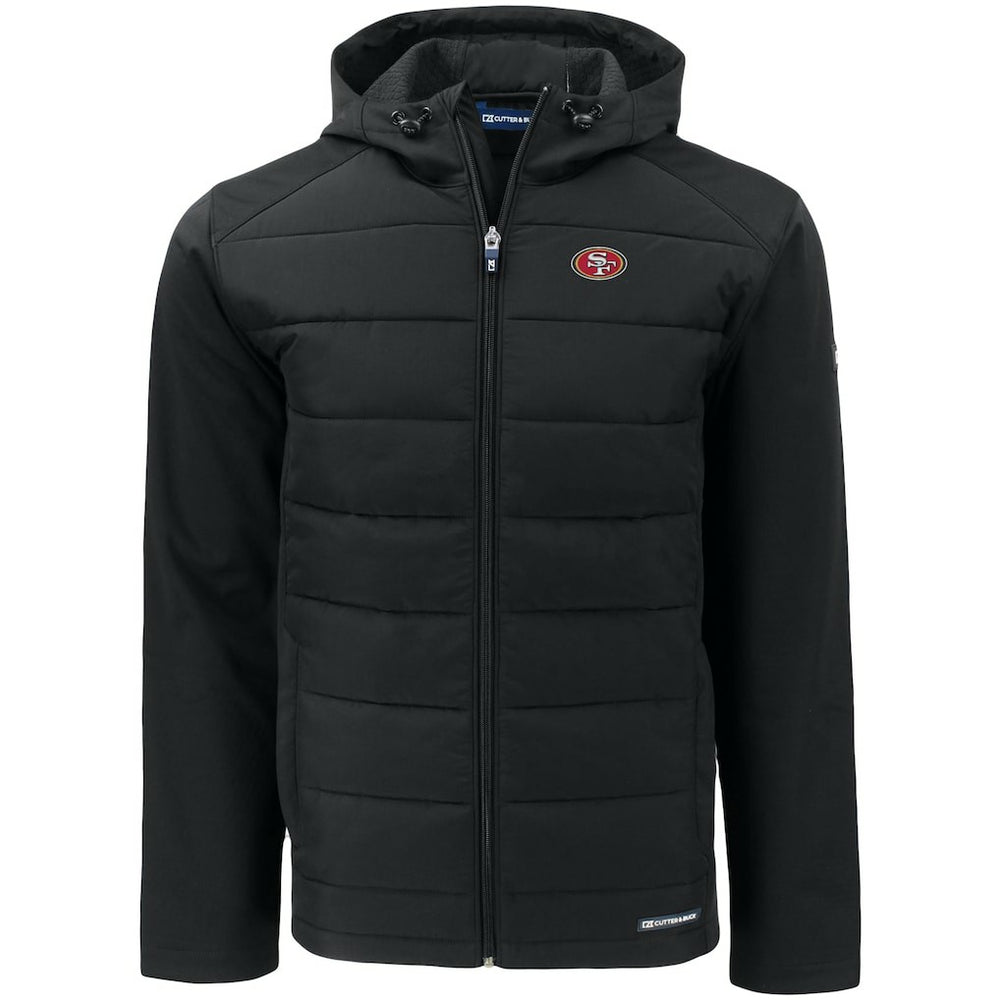 San Francisco 49ers  Cutter & Buck Big & Tall Evoke Hybrid Eco Softshell Recycled Full-Zip Hooded Jacket