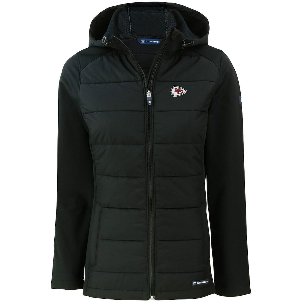 Kansas City Chiefs  Cutter & Buck Women's Evoke PrimaLoft Hybrid Eco Softshell Recycled Full-Zip Hooded Jacket