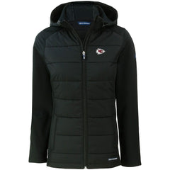 Kansas City Chiefs  Cutter & Buck Women's Evoke PrimaLoft Hybrid Eco Softshell Recycled Full-Zip Hooded Jacket