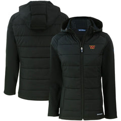 Washington Commanders  Cutter & Buck Women's Evoke PrimaLoft Hybrid Eco Softshell Recycled Full-Zip Hooded Jacket