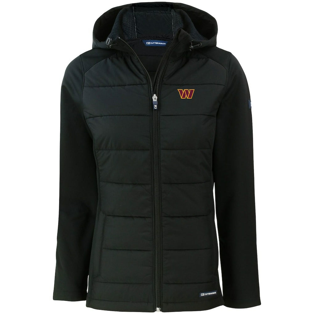 Washington Commanders  Cutter & Buck Women's Evoke PrimaLoft Hybrid Eco Softshell Recycled Full-Zip Hooded Jacket