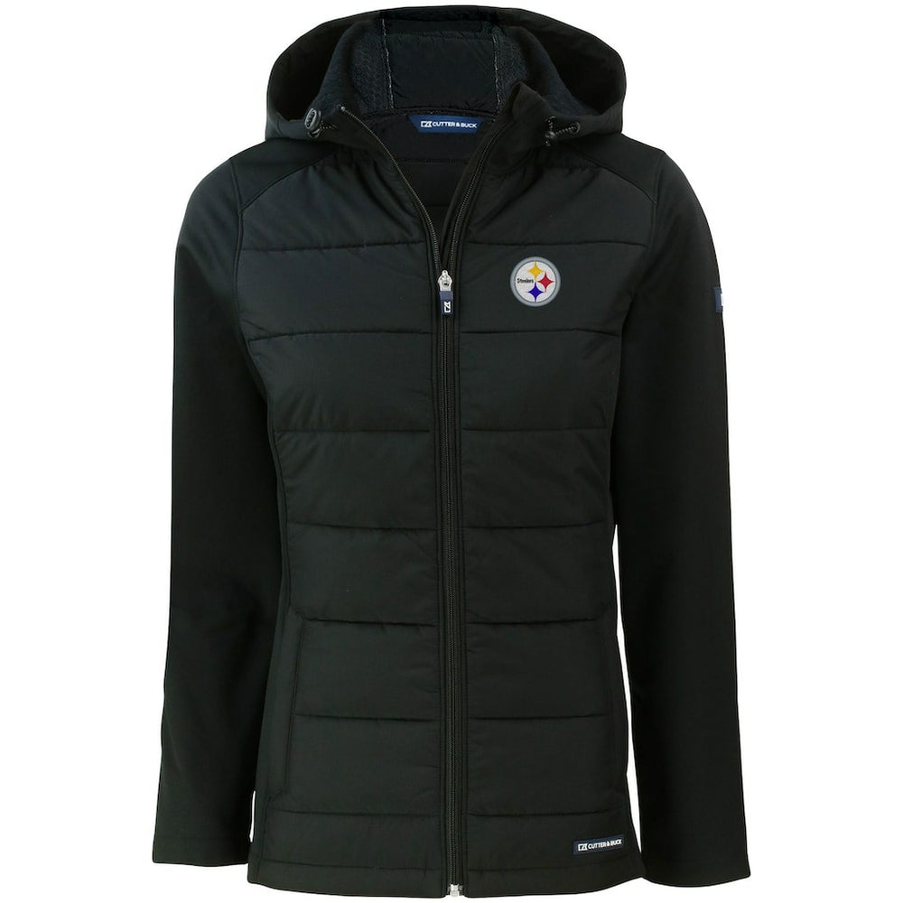 Pittsburgh Steelers  Cutter & Buck Women's Evoke PrimaLoft Hybrid Eco Softshell Recycled Full-Zip Hooded Jacket