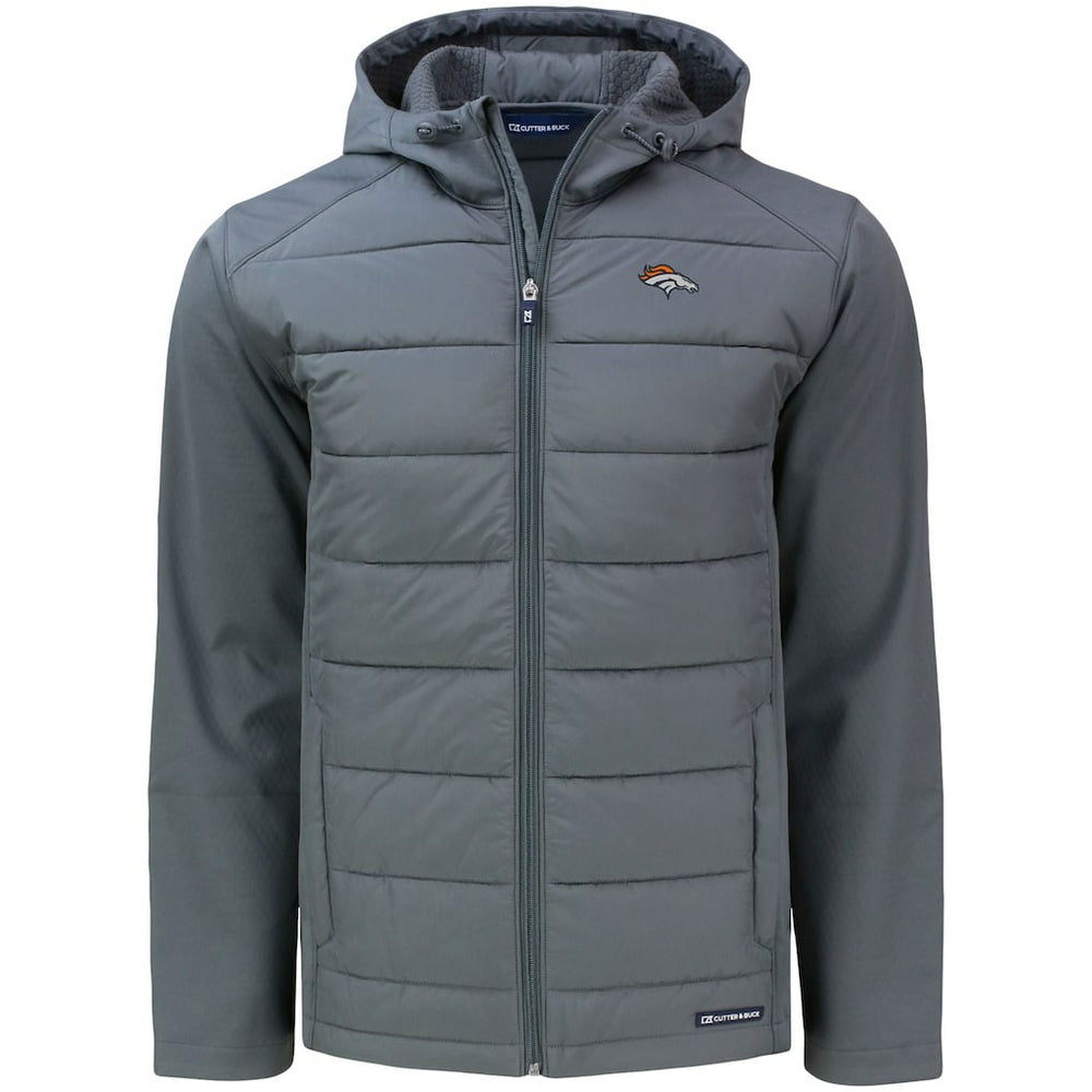 Denver Broncos  Cutter & Buck Evoke PrimaLoft Hybrid Eco Softshell Recycled Full-Zip Hooded Jacket