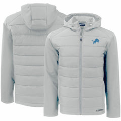 Detroit Lions  Cutter & Buck Evoke PrimaLoft Hybrid Eco Softshell Recycled Full-Zip Hooded Jacket