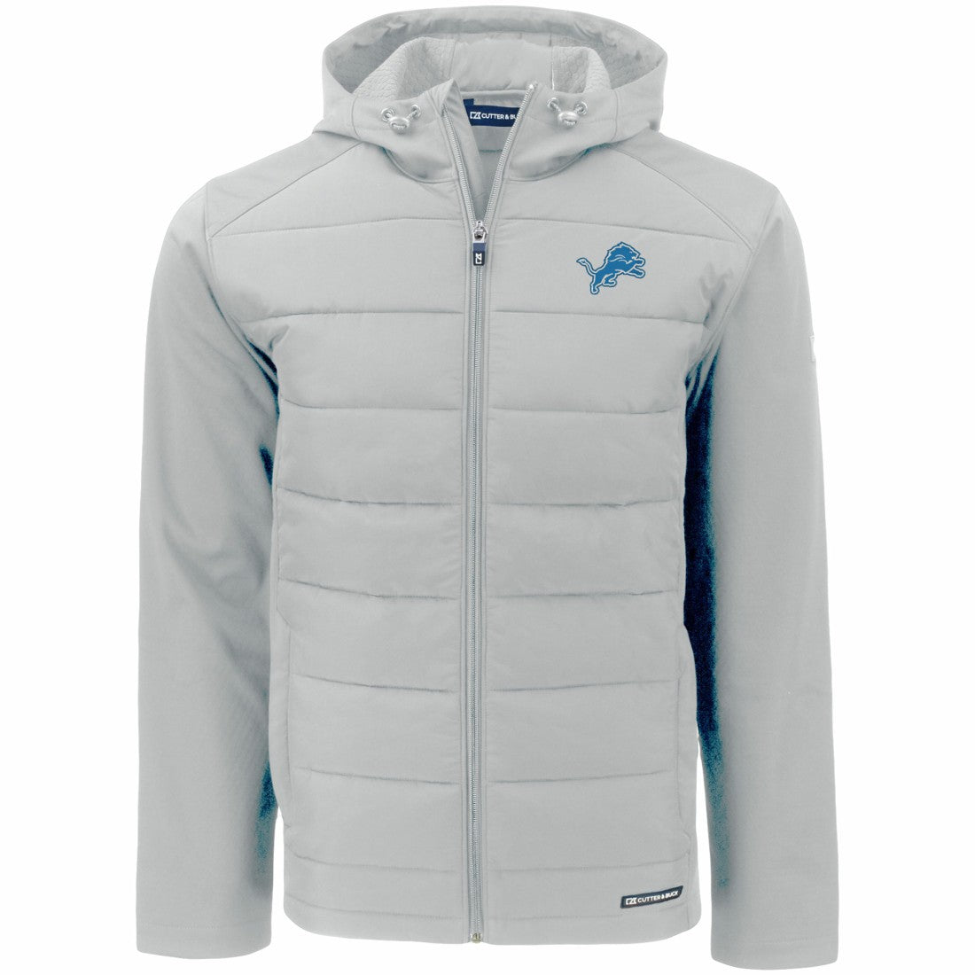 Detroit Lions  Cutter & Buck Evoke PrimaLoft Hybrid Eco Softshell Recycled Full-Zip Hooded Jacket