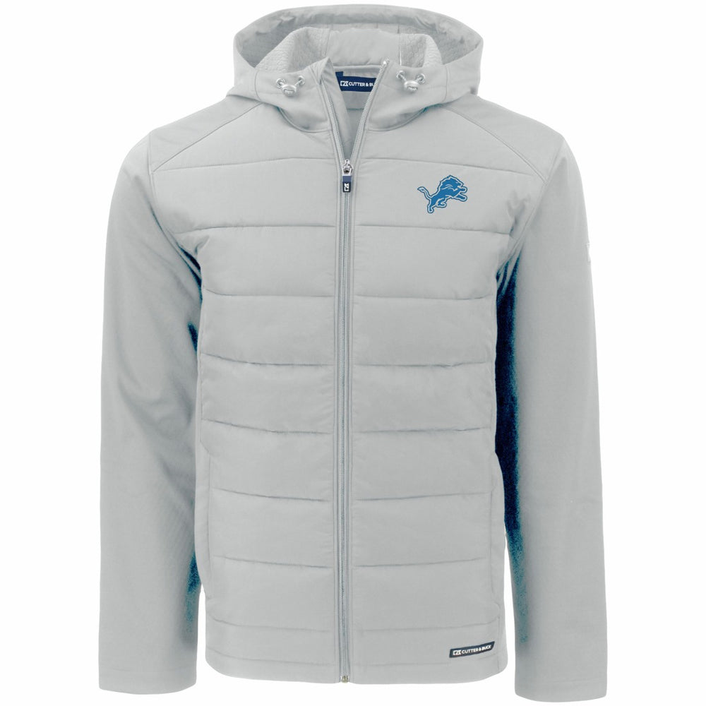 Detroit Lions  Cutter & Buck Evoke PrimaLoft Hybrid Eco Softshell Recycled Full-Zip Hooded Jacket