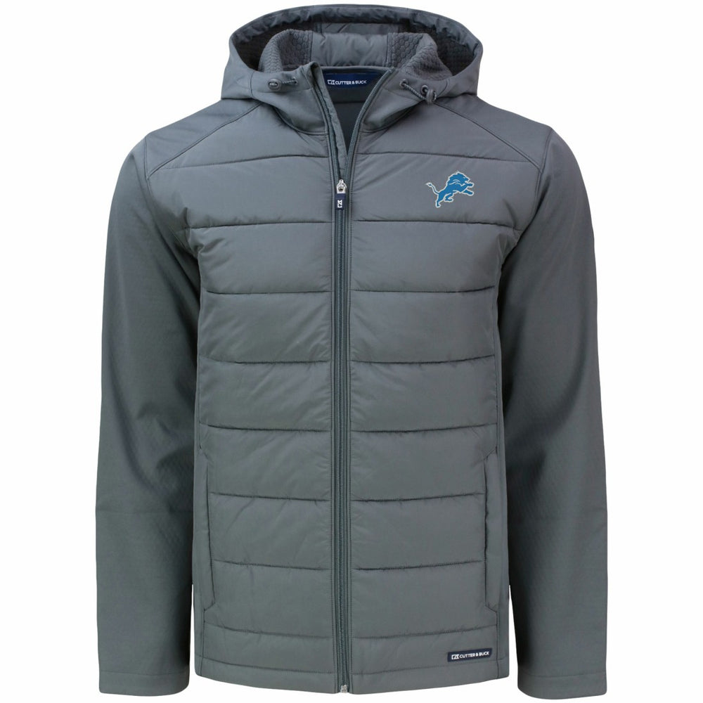 Detroit Lions  Cutter & Buck Evoke PrimaLoft Hybrid Eco Softshell Recycled Full-Zip Hooded Jacket