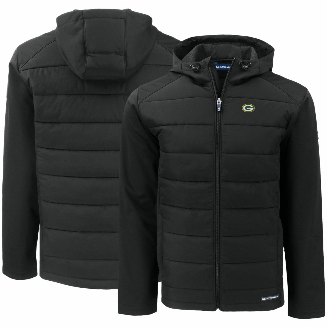 Green Bay Packers  Cutter & Buck Evoke PrimaLoft Hybrid Eco Softshell Recycled Full-Zip Hooded Jacket