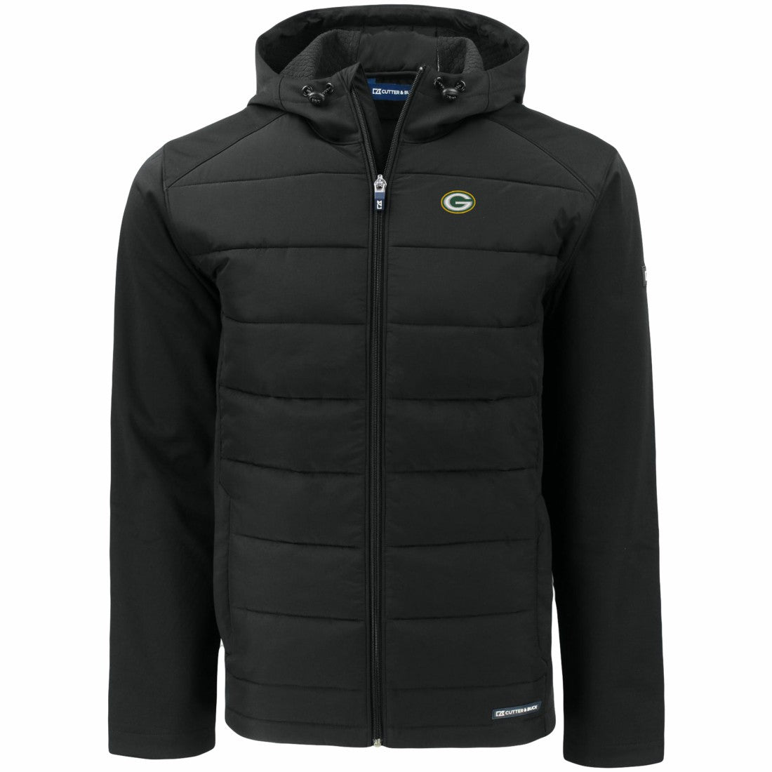 Green Bay Packers  Cutter & Buck Evoke PrimaLoft Hybrid Eco Softshell Recycled Full-Zip Hooded Jacket