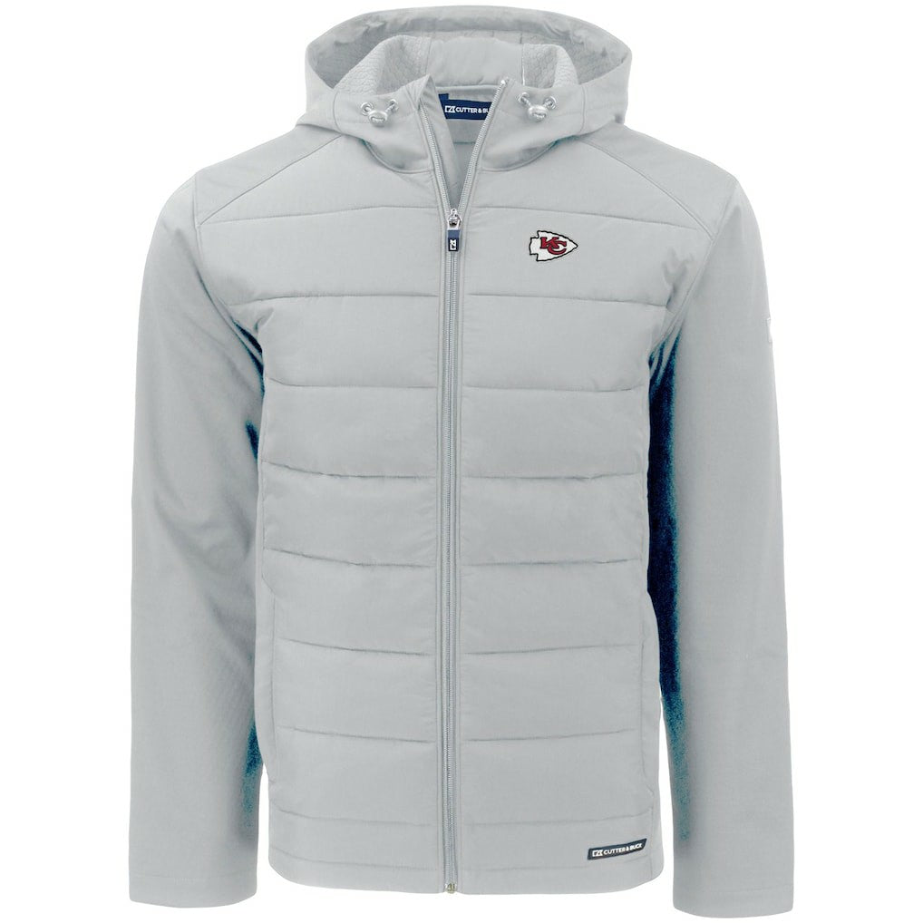 Kansas City Chiefs  Cutter & Buck Evoke PrimaLoft Hybrid Eco Softshell Recycled Full-Zip Hooded Jacket