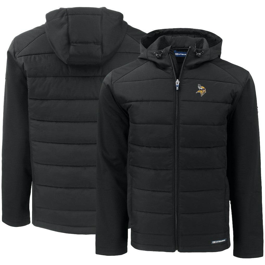 Minnesota Vikings  Cutter & Buck Evoke PrimaLoft Hybrid Eco Softshell Recycled Full-Zip Hooded Jacket
