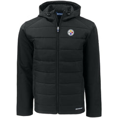 Pittsburgh Steelers  Cutter & Buck Evoke PrimaLoft Hybrid Eco Softshell Recycled Full-Zip Hooded Jacket