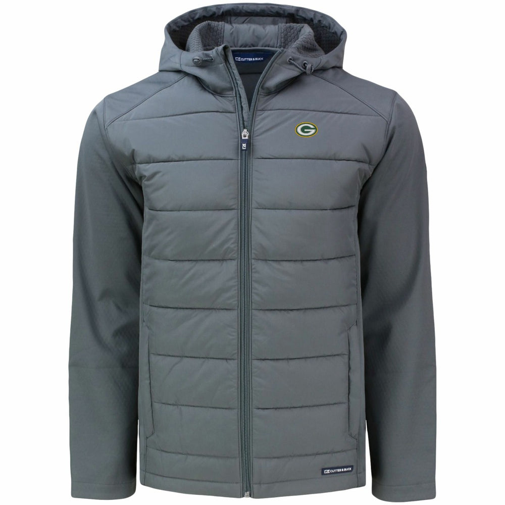 Green Bay Packers  Cutter & Buck Evoke PrimaLoft Hybrid Eco Softshell Recycled Full-Zip Hooded Jacket