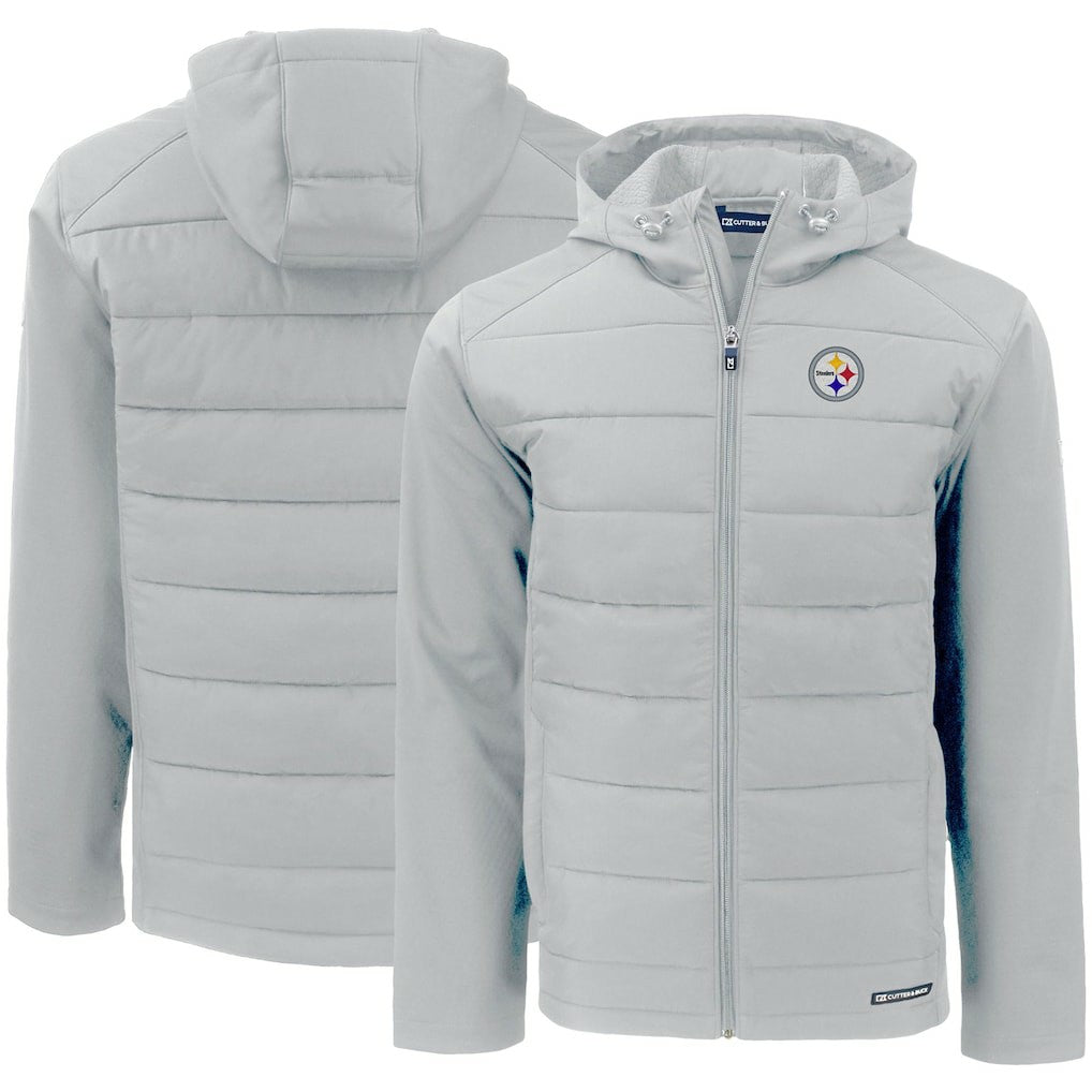 Pittsburgh Steelers  Cutter & Buck Evoke PrimaLoft Hybrid Eco Softshell Recycled Full-Zip Hooded Jacket