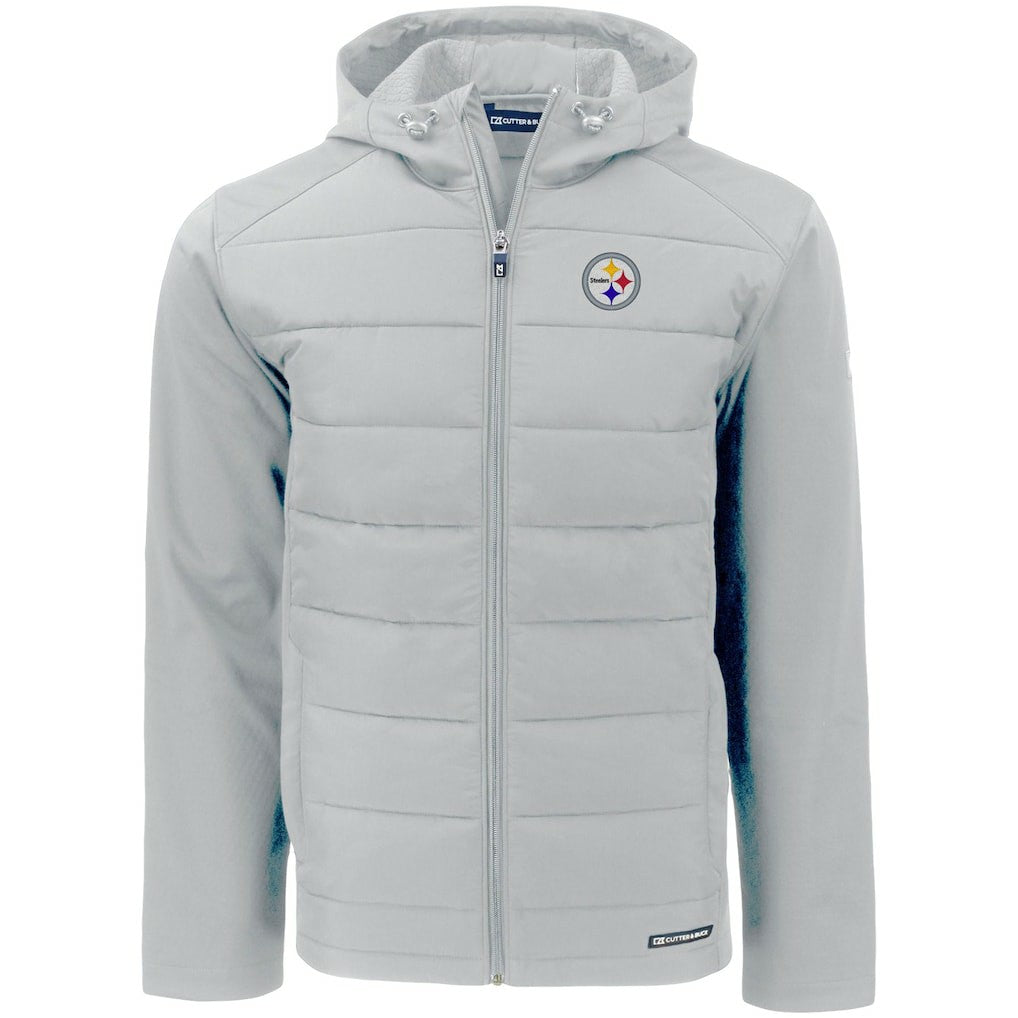 Pittsburgh Steelers  Cutter & Buck Evoke PrimaLoft Hybrid Eco Softshell Recycled Full-Zip Hooded Jacket
