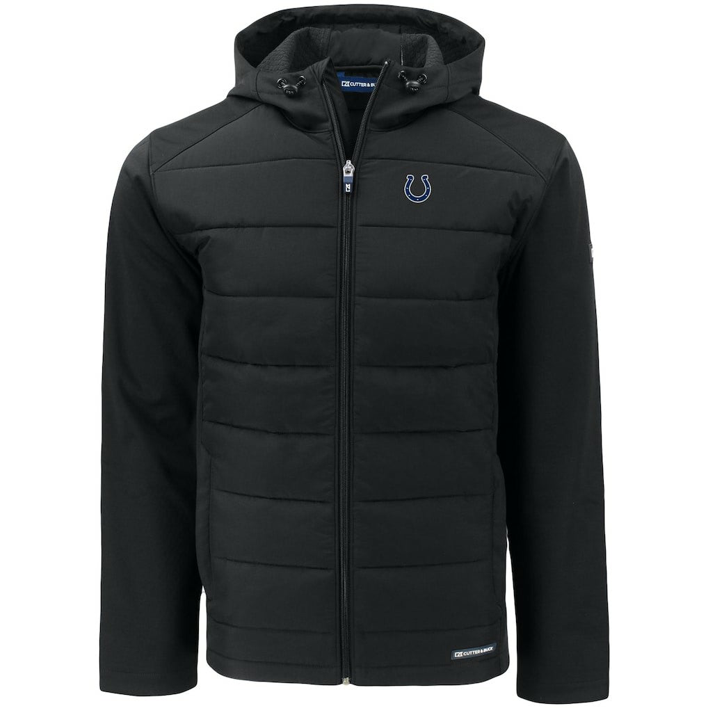 Indianapolis Colts  Cutter & Buck Evoke PrimaLoft Hybrid Eco Softshell Recycled Full-Zip Hooded Jacket