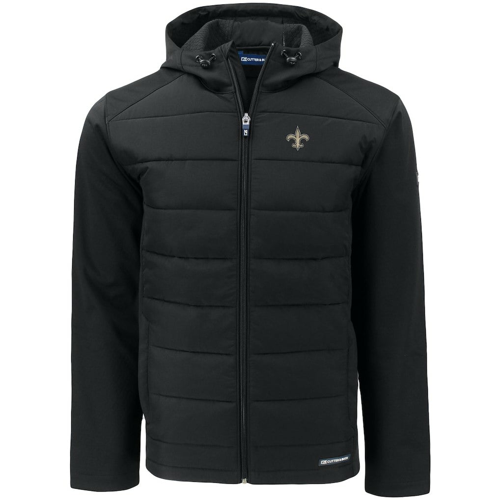 New Orleans Saints  Cutter & Buck Evoke PrimaLoft Hybrid Eco Softshell Recycled Full-Zip Hooded Jacket
