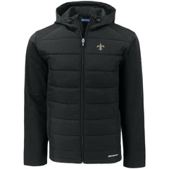 New Orleans Saints  Cutter & Buck Evoke PrimaLoft Hybrid Eco Softshell Recycled Full-Zip Hooded Jacket